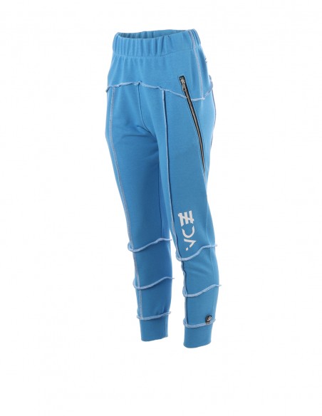 Pantaloni de trening cu fermoare - byEDA - Albastru