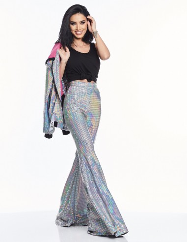 Adelina Pestritu - Pantaloni glamour evazati cu talie inalta - Hologram (photo: Studio Baragan)